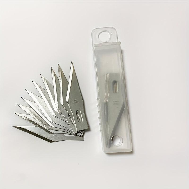 10pcs Plastic Box Paper Cuttings Carving Blade Model Making Blade
