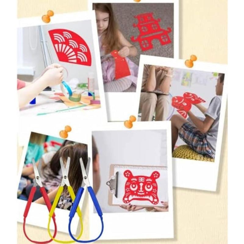 6pcs Loop Scissors for DIY Crafts with Easy Grip Handles