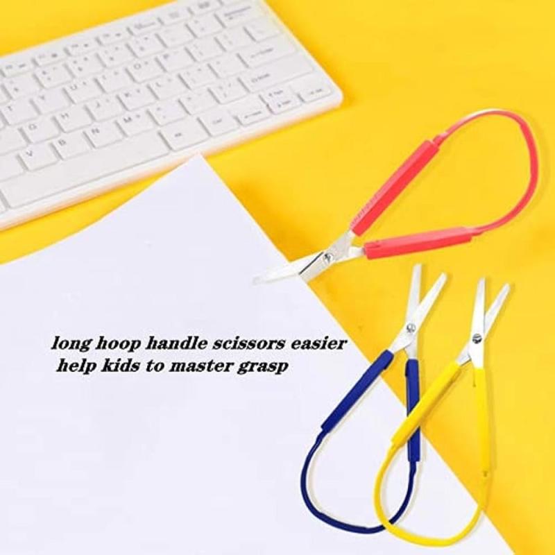 6pcs Loop Scissors for DIY Crafts with Easy Grip Handles