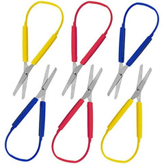 6pcs Loop Scissors for DIY Crafts with Easy Grip Handles