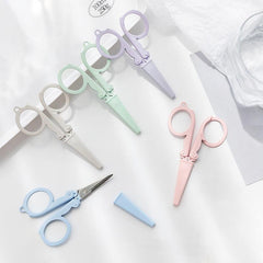 Portable Folding Scissors Cutter Key Chain Office Supplies