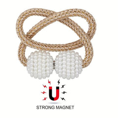 Magnetic Curtain Tiebacks with Pearl Ball Window Holdbacks - 5 Options