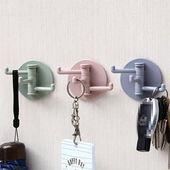 3-Branch Rotatable Seamless Adhesive Hook Wall Hanger