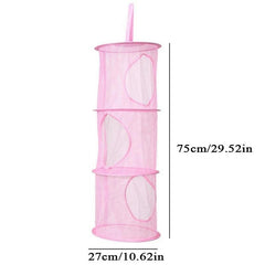 Three Layer Hanging Basket Toy Storage Hammock Organizer Baskets