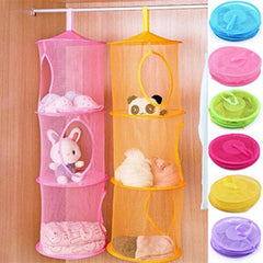 Three Layer Hanging Basket Toy Storage Hammock Organizer Baskets