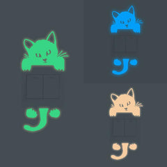 Glow in the Dark Cat Switch Wall Stickers Halloween Decor