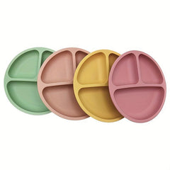 Silicone Suction Plates for Babies Stay Put with Divided Sections