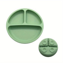 Silicone Suction Plates for Babies Stay Put with Divided Sections