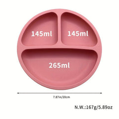 Silicone Suction Plates for Babies Stay Put with Divided Sections