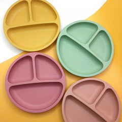 Silicone Suction Plates for Babies Stay Put with Divided Sections
