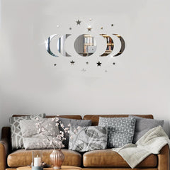 20pcs Star And Moon Acrylic Wall Stickers Ramadan Kareem Decor