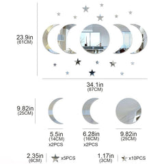 20pcs Star And Moon Acrylic Wall Stickers Ramadan Kareem Decor