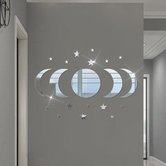 20pcs Star And Moon Acrylic Wall Stickers Ramadan Kareem Decor