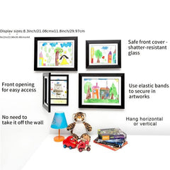 2pcs Children's Art Frame 8.3x11.8 Wooden Display