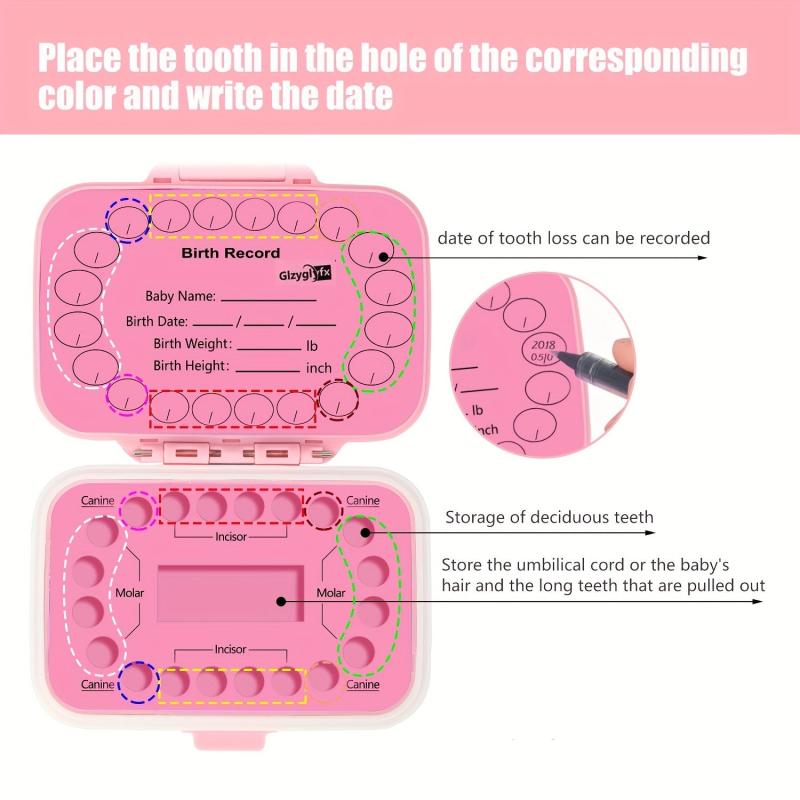 Baby Teeth Keepsake Box Girl Boy Teeth Organizer Preserve