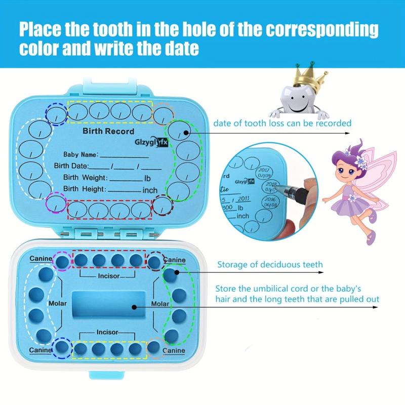 Baby Teeth Keepsake Box Girl Boy Teeth Organizer Preserve
