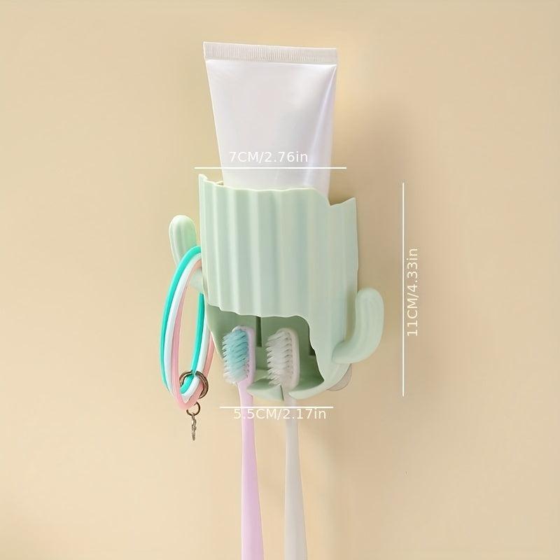 Cactus Toothbrush Holder Wall Mounted Toothpaste Storage Rack