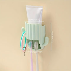 Cactus Toothbrush Holder Wall Mounted Toothpaste Storage Rack