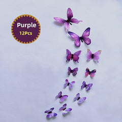 12pcs 3D Butterfly Wall Sticker PVC Home Decoration Wall Decal