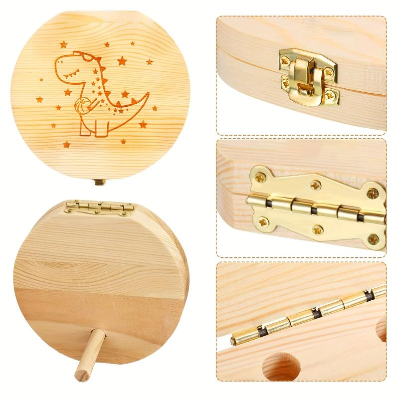 Wooden Tooth Box Keepsake for Children with Tweezers