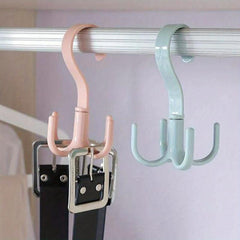 Rotating Storage Hanger 4 Hooks Wardrobe Hanging Coat Bag Scarf