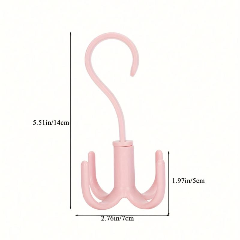 Rotating Storage Hanger 4 Hooks Wardrobe Hanging Coat Bag Scarf