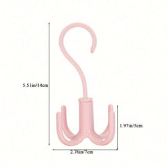 Rotating Storage Hanger 4 Hooks Wardrobe Hanging Coat Bag Scarf
