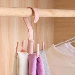 Rotating Storage Hanger 4 Hooks Wardrobe Hanging Coat Bag Scarf
