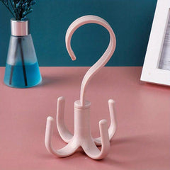Rotating Storage Hanger 4 Hooks Wardrobe Hanging Coat Bag Scarf