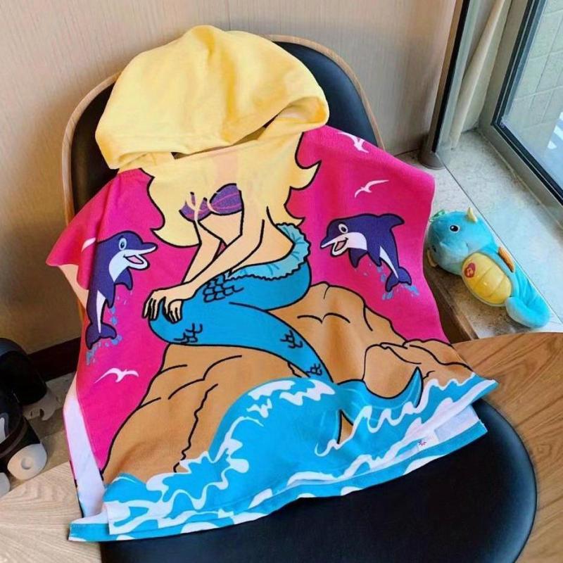 Kids Cartoon Hooded Bath Towel for Girls Boys