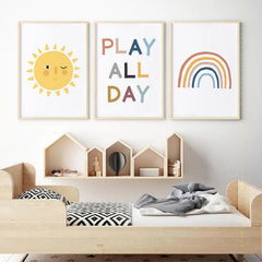 3pcs Cartoon Rainbow Playroom Decor for Kids 21x30cm 8 27x11 81inch