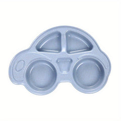 Cartoon Car Pattern Divided Plate Leakproof Food Container for School Canteen