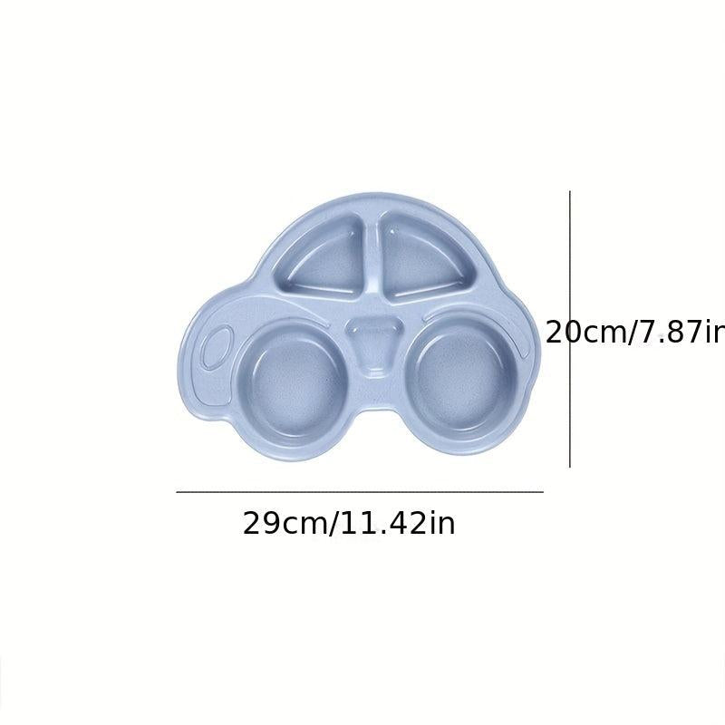 Cartoon Car Pattern Divided Plate Leakproof Food Container for School Canteen