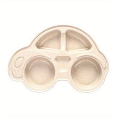 Cartoon Car Pattern Divided Plate Leakproof Food Container for School Canteen