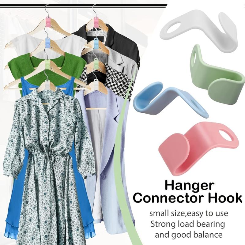 9PCS Wardrobe Hanger Plastic Connector Hooks Heavy Duty Clothes Closet Organizer