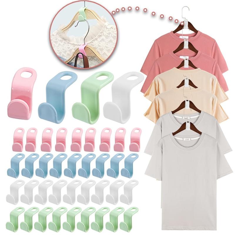 9PCS Wardrobe Hanger Plastic Connector Hooks Heavy Duty Clothes Closet Organizer