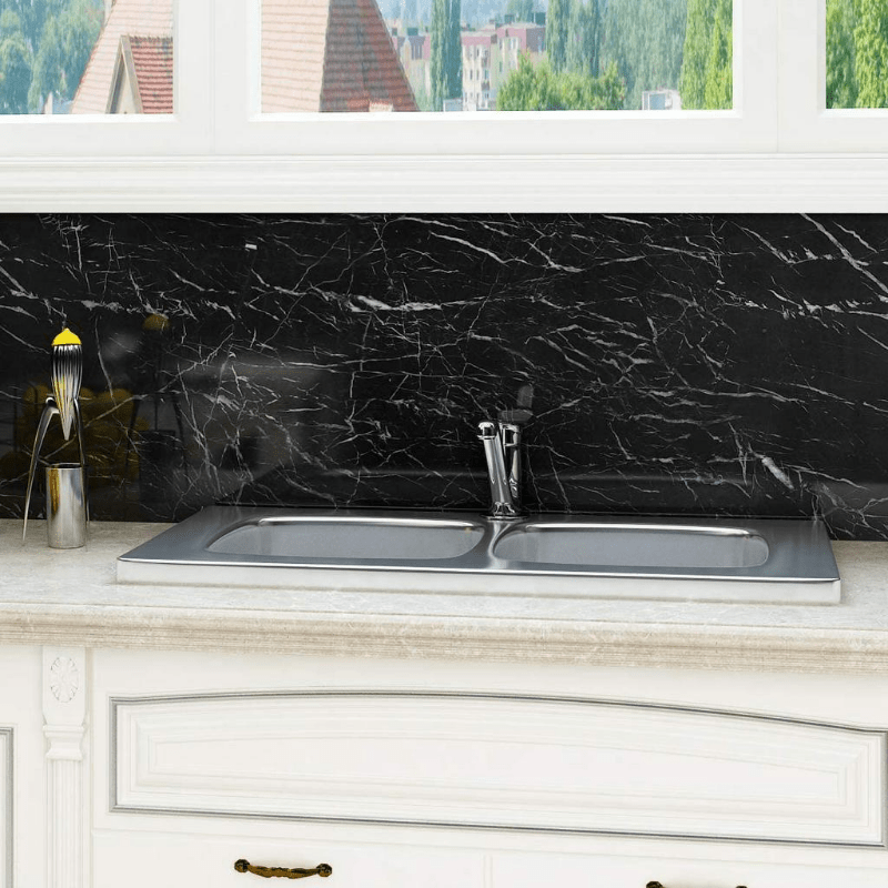 Faux Marble Peel and Stick Wallpaper for Kitchen