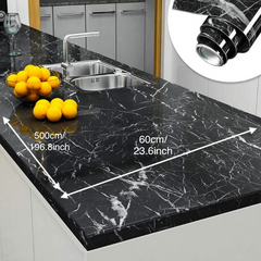 Faux Marble Peel and Stick Wallpaper for Kitchen