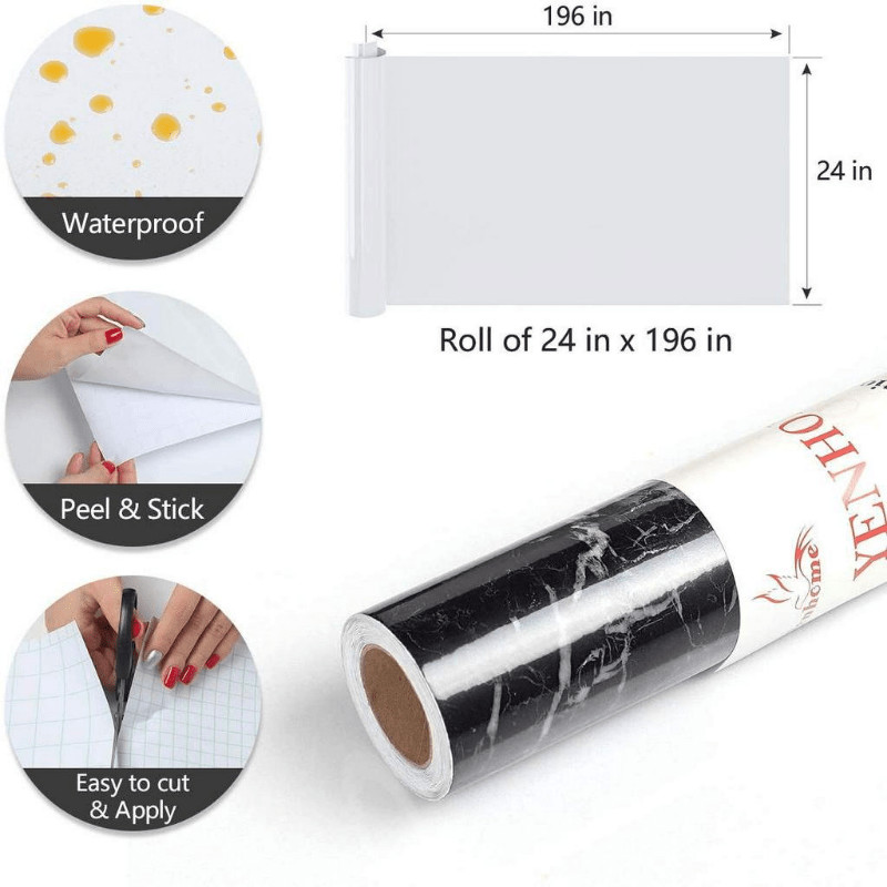 Faux Marble Peel and Stick Wallpaper for Kitchen