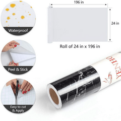 Faux Marble Peel and Stick Wallpaper for Kitchen