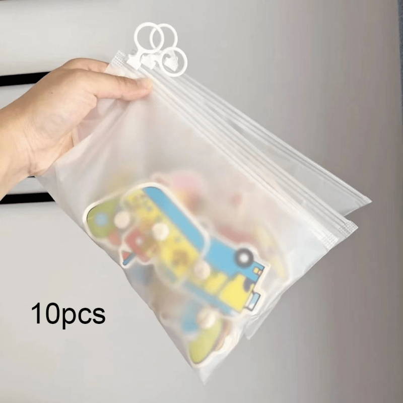 10pcs Large Sealing Bag Organizer Storage Bag With Handles And Zippers