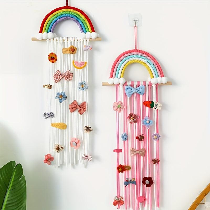 Wall Mounted Rainbow Hair Accessories Holder Organizer