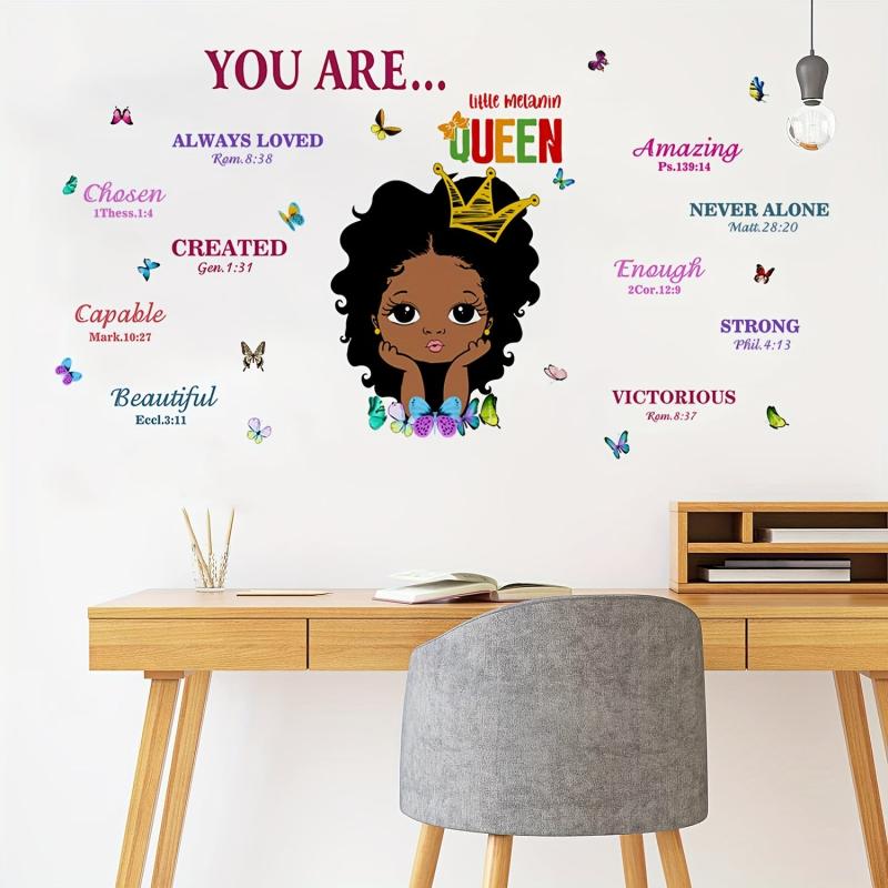 Inspiring Butterfly Wall Sticker for African American Girls