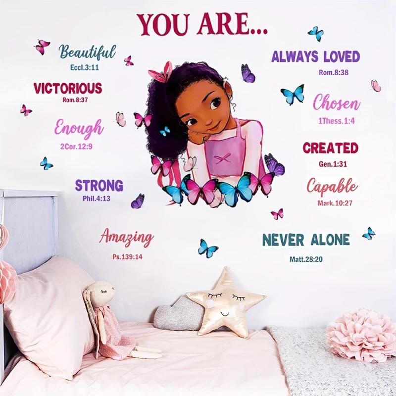 Inspiring Butterfly Wall Sticker for African American Girls