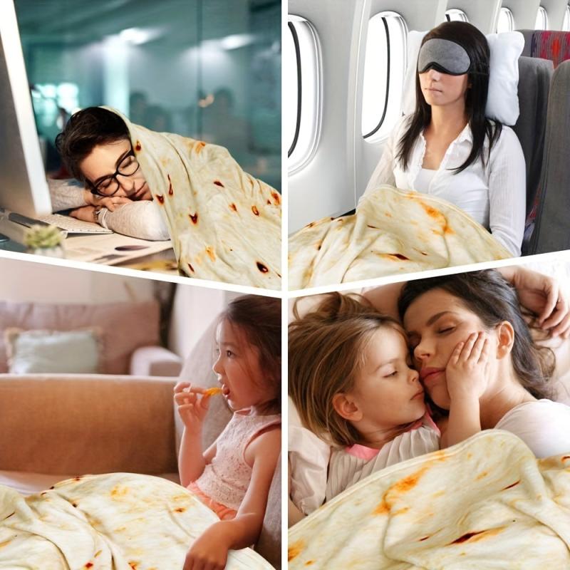 Burrito Print Blanket Soft Warm Throw Blanket for Couch Sofa Office