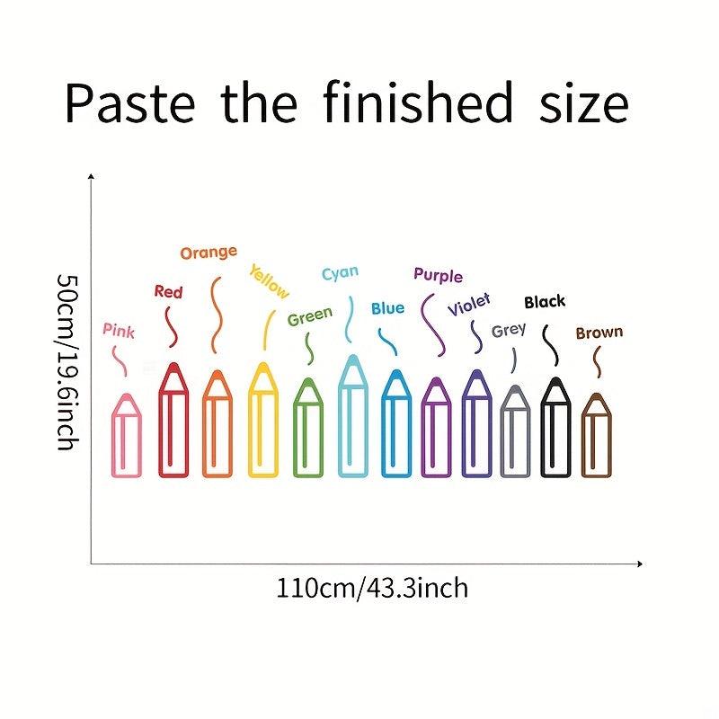 2pcs Colored Pencil Wall Stickers Set