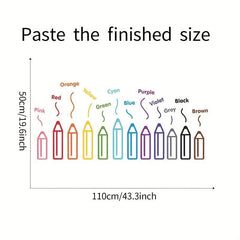 2pcs Colored Pencil Wall Stickers Set