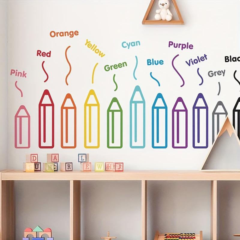 2pcs Colored Pencil Wall Stickers Set