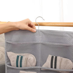 Double-sided Hanging Bag Clothing Storage Clear Socks Bra Underwear Organizer