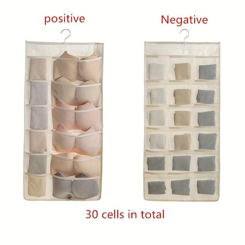 Double-sided Hanging Bag Clothing Storage Clear Socks Bra Underwear Organizer